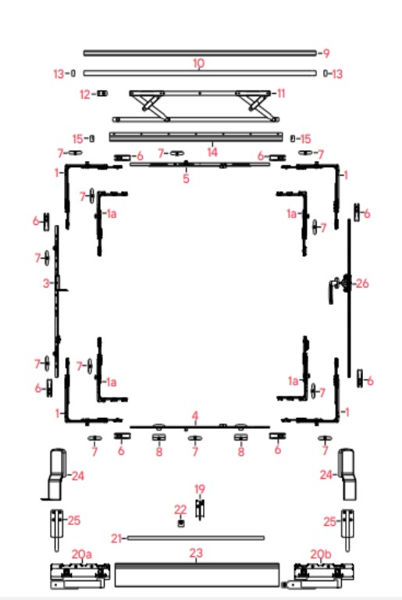 Комплект шин 2400 мм и ножниц 850/1100 мм REZE, RAL 9006 серебро