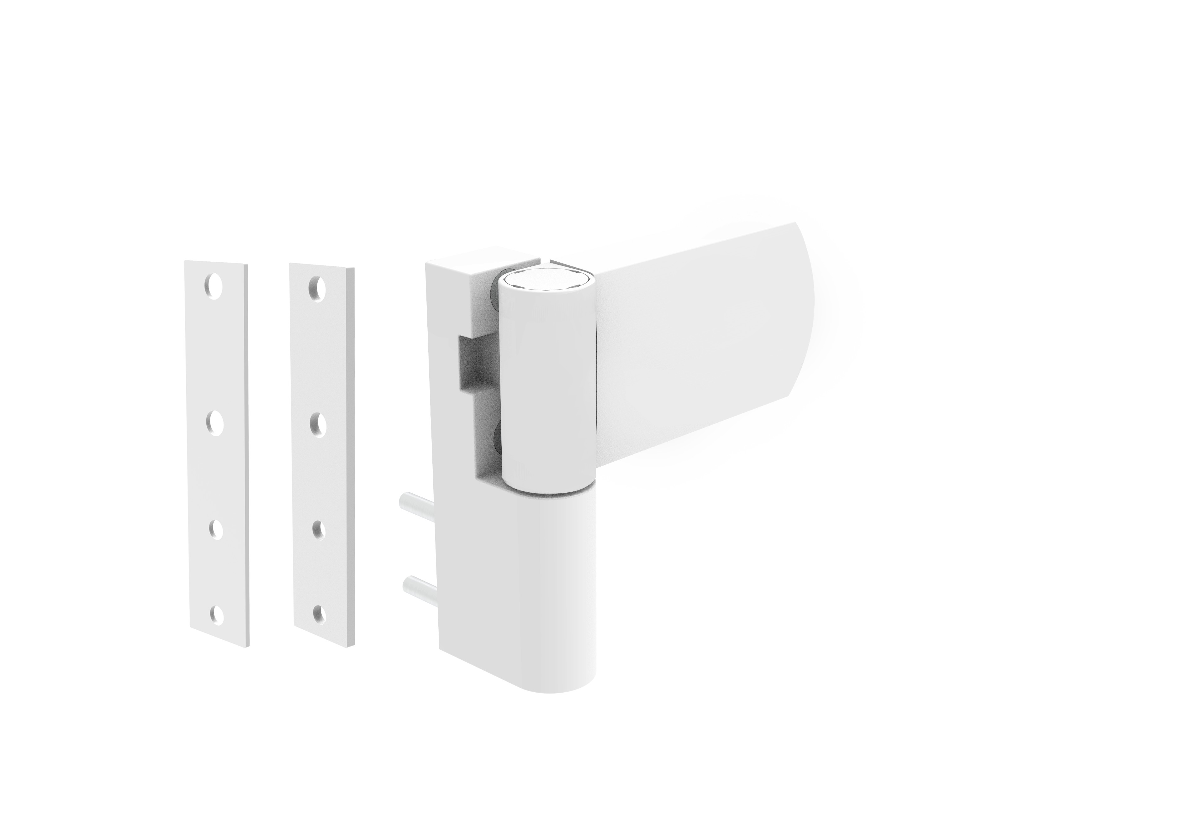 Петля дверная DOOR HINGE 3D 108мм , наплав 14,5-22 мм, RAL 9016 белый