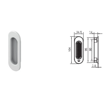 Розетка внешняя, овал 14мм, ROTO PATIO LIFT, цвет серебро R01.1